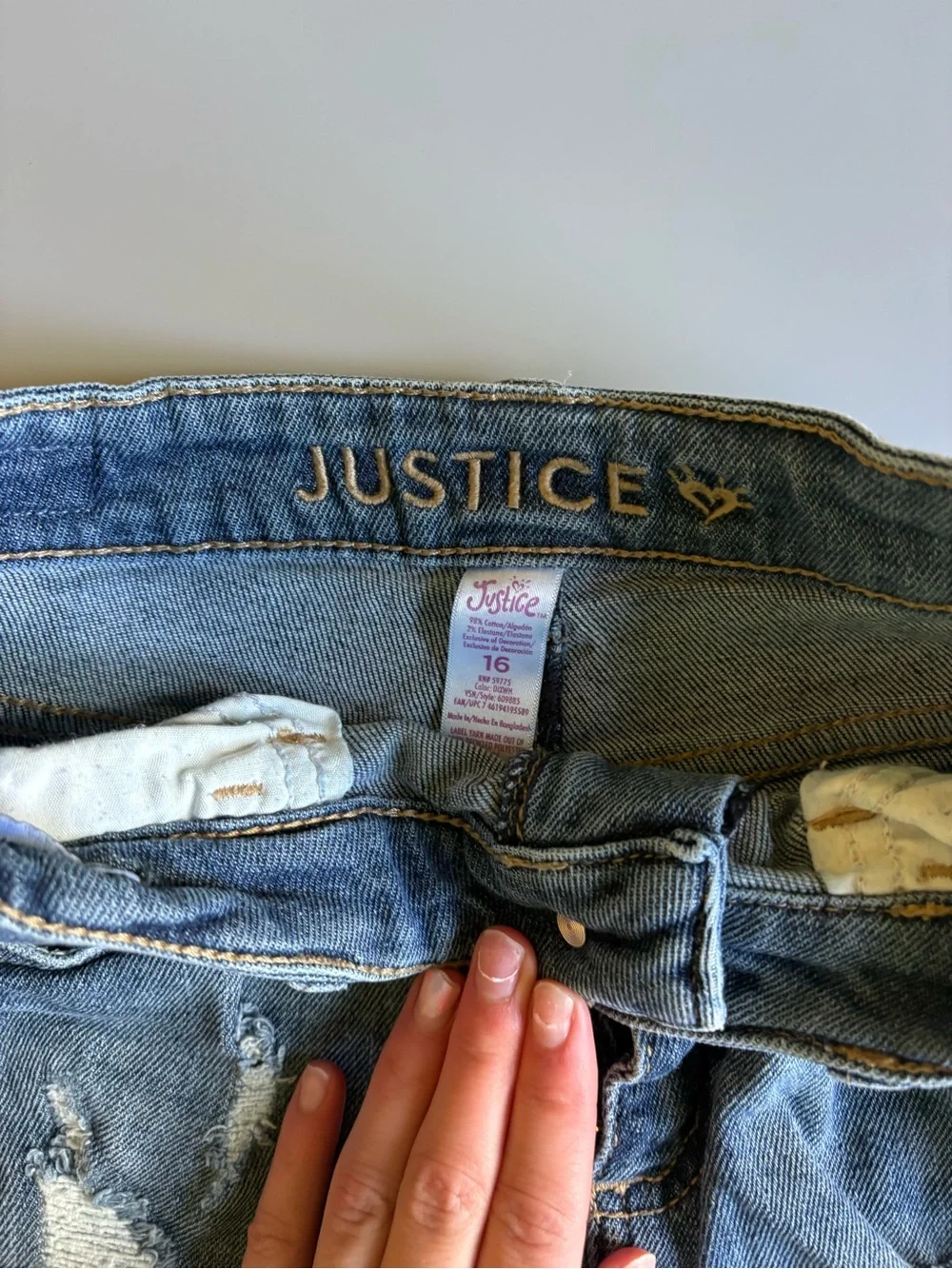 Justice jean shorts